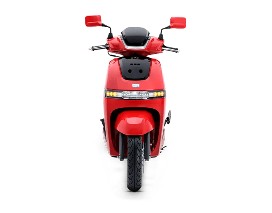 TVS iQube Electric Scooter Shinning Red Colour Front View